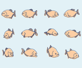 Piranha Handdrawn Icons
