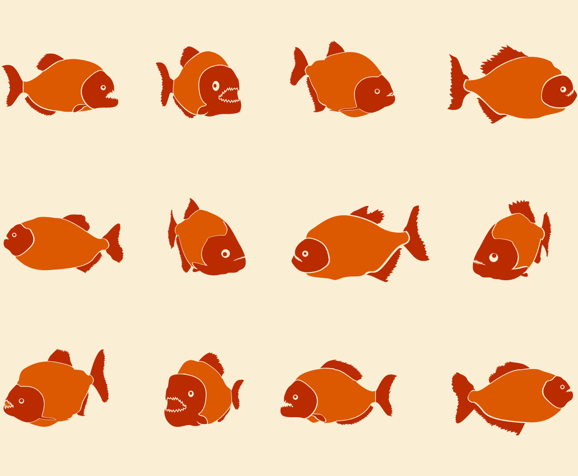 Piranha Handdrawn Vector Icons