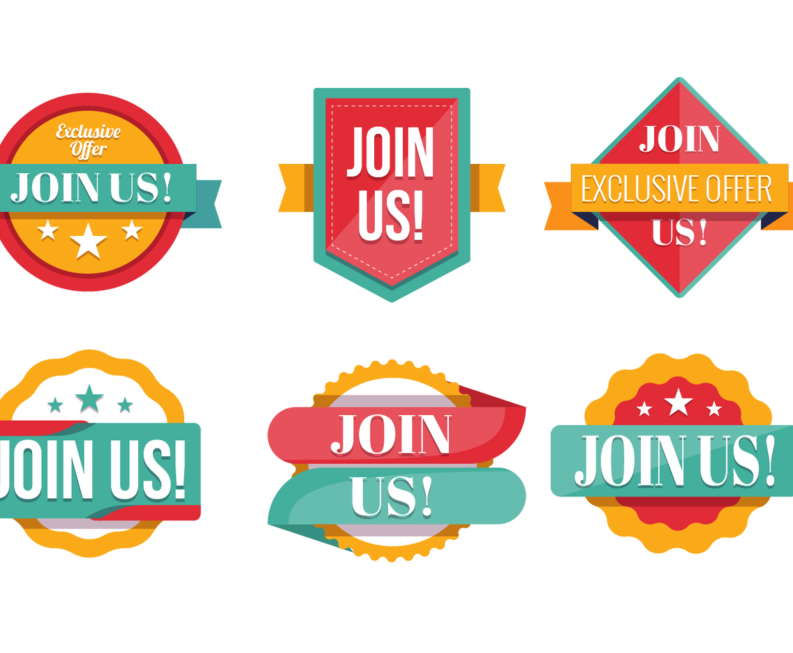 Join Us Badge Vector Collection
