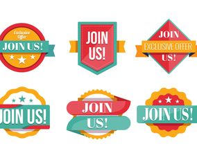 Join Us Badge Vector Collection