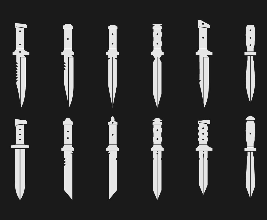 Bayonets Vector Icons