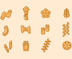 Pasta Various Doodle Icons