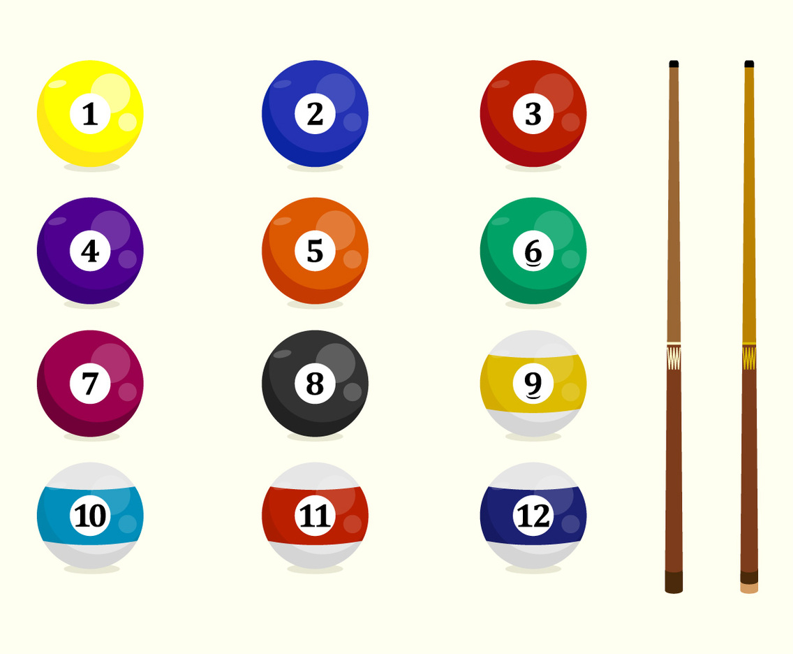 Billiard Ball And Pool Stick Vector