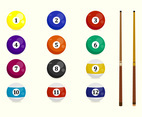 Billiard Ball And Pool Stick Vector