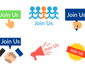 Join Us Sign Vector