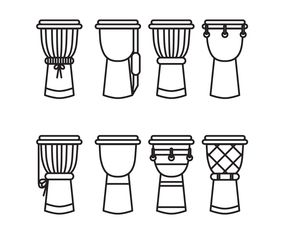 Black  White Djembes