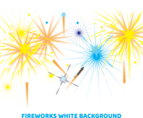 fireworks white background Illustration