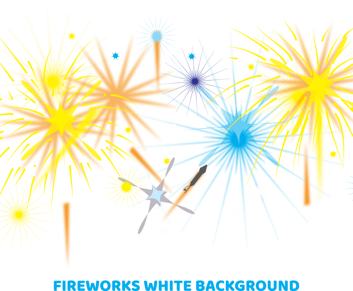fireworks white background Illustration