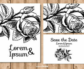 Beautiful Floral Wedding Card Set