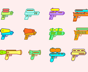 Water Gun Vector Set