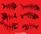 Silhouette Fishbone Vector