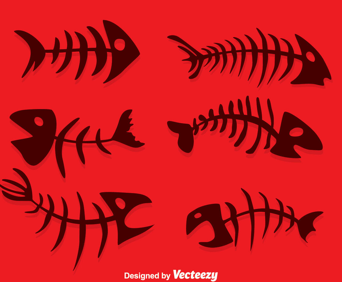 Silhouette Fishbone Vector