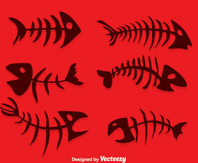 Silhouette Fishbone Vector