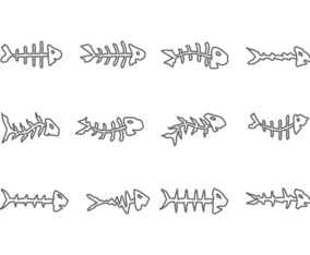 Fishbone Icon On White Background