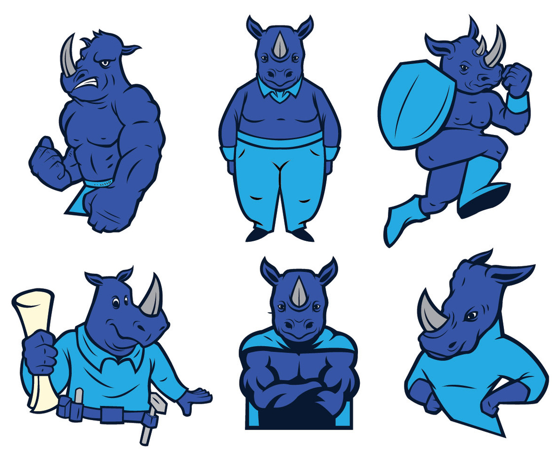 Free Rhino Mascot Vector