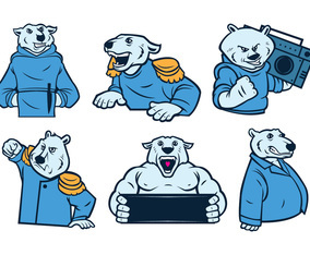 Free Polar Bears Mascot Vector