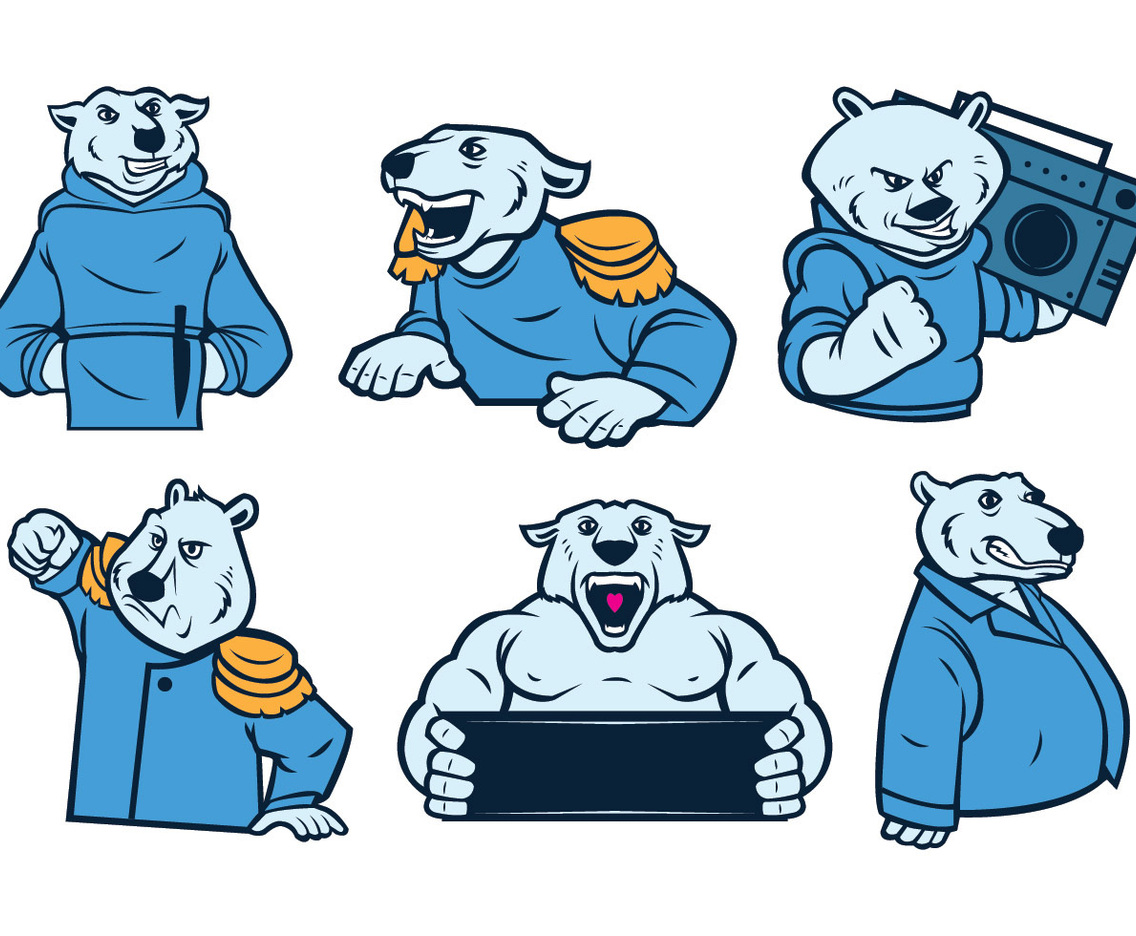 Free Polar Bears Mascot Vector