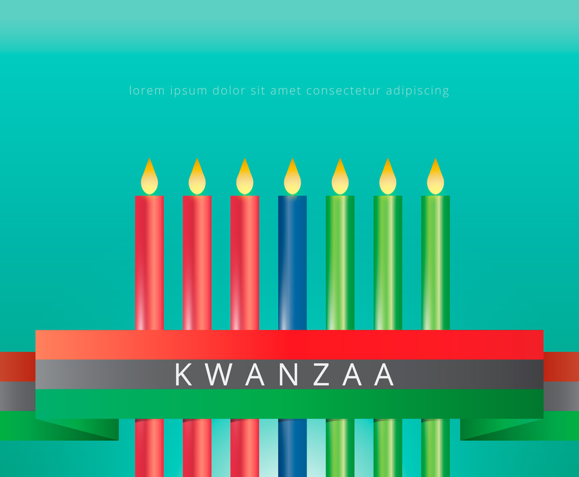 Kwanzaa Illustration Greetings. African American holiday festival of harvest.