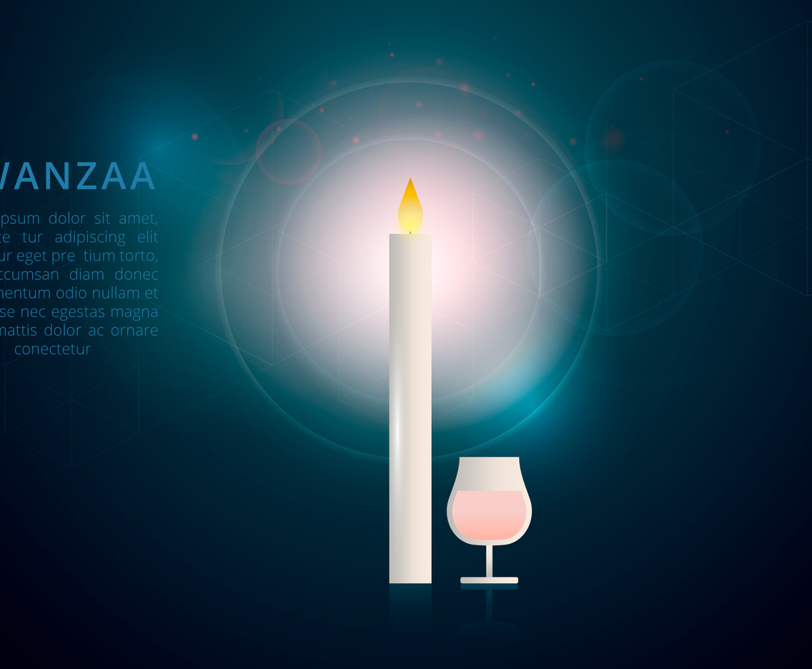 Kwanzaa Illustration Greetings. African American holiday festival of harvest.