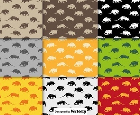 Vector Collection Of Seamless Pattern Of Armadillo Icon