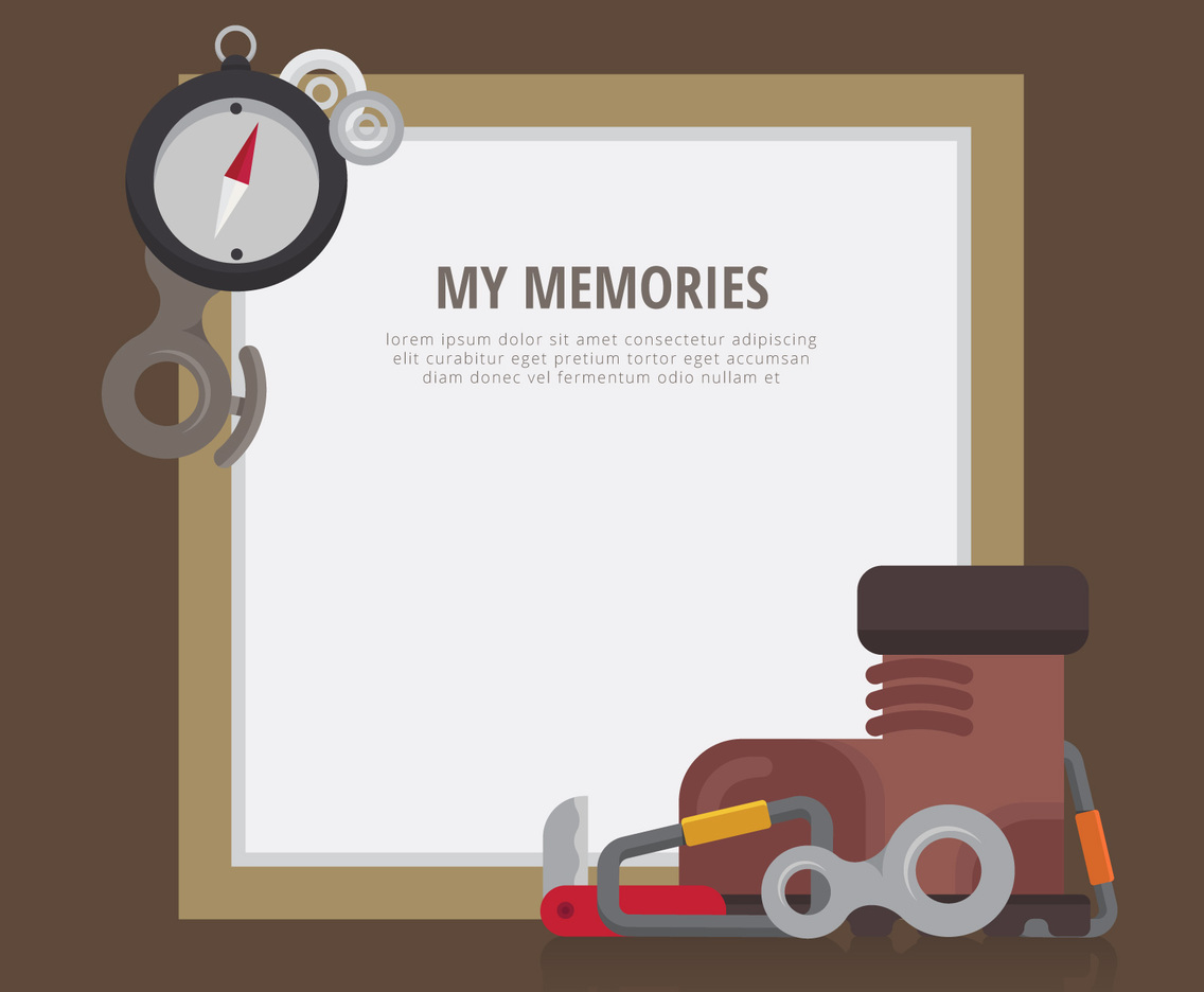 Rappel Frame and Text. Rappel Equipment for Frame.