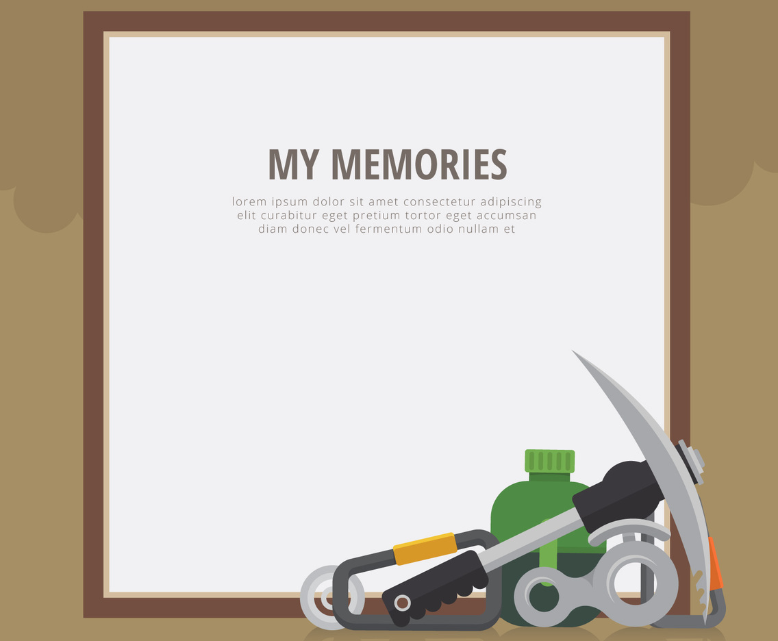 Rappel Frame and Text. Rappel Equipment for Frame.