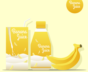 Banana Juice Packaging Free Vector