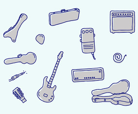 Guitar And Related Vector Icons