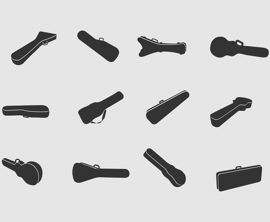 Guitar cases Vector Icons