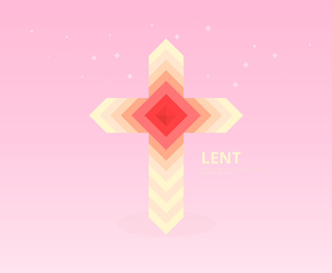 Abstract religious Lent symbols