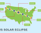 USA Total Solar Eclipse Icons