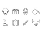 Bullfighter set icons