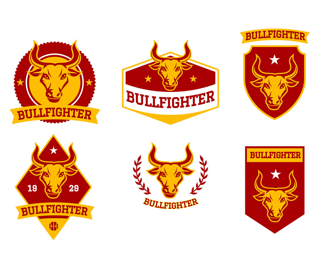 Bull Fighter Emblem Free Vector
