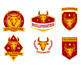 Bull Fighter Emblem Free Vector
