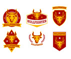 Bull Fighter Emblem Free Vector