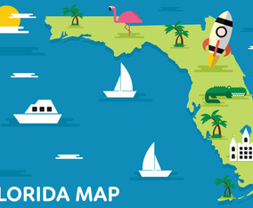 Florida Map Vector Illustration