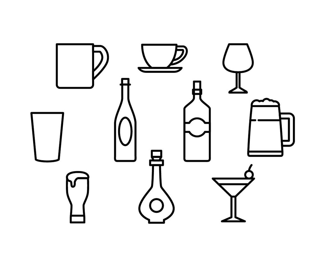 Free Beverage Line Icon Vector