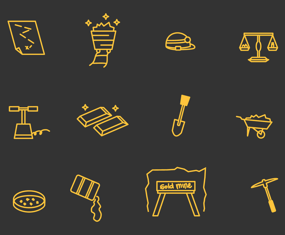 Gold Mine Vector Icons