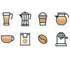 Coffee maker set icons