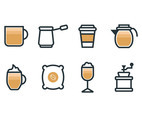Coffee maker set icons