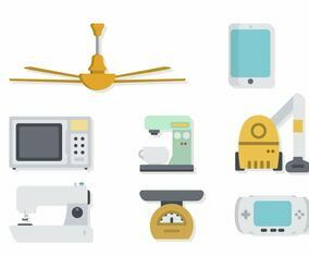 Fun  Flat Home Appliance Vectors