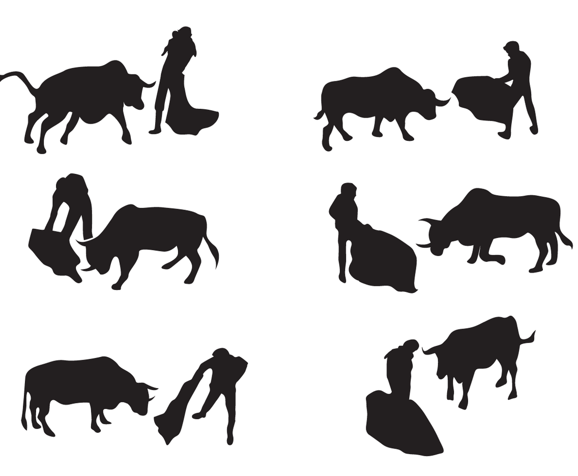 Bull Fighter Silhouette Vector
