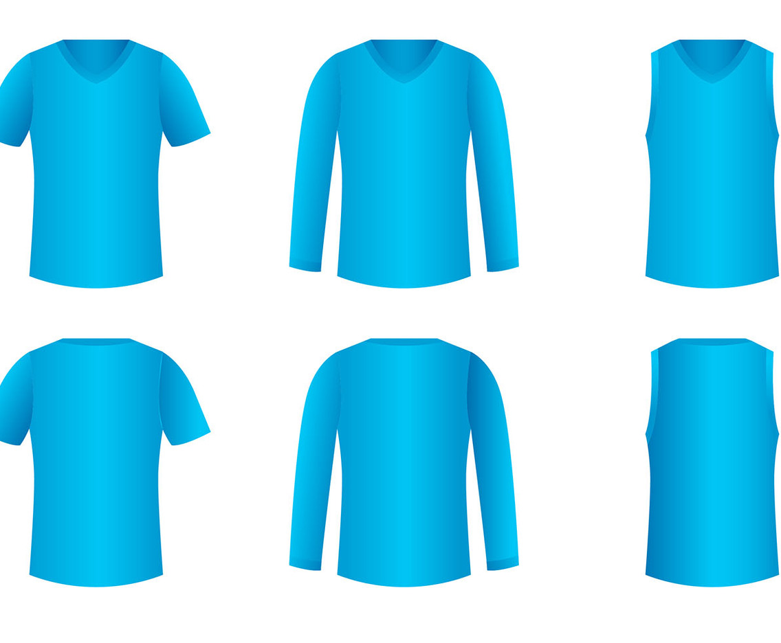 V-Neck Shirt Template Free Vector
