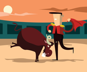 Bull Fighter Vector Illustration