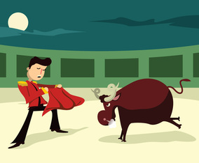 Bull Fighter Vector Illustration