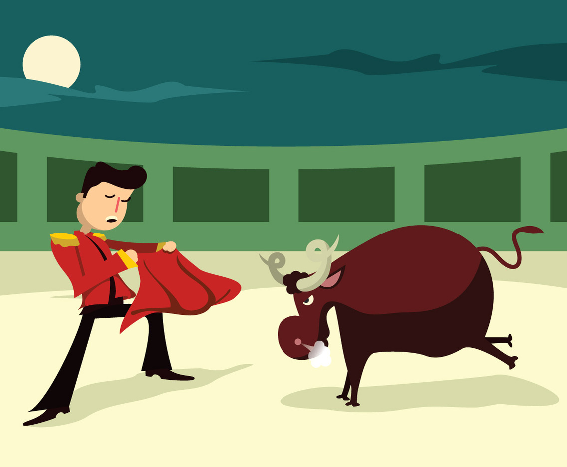 Bull Fighter Vector Illustration