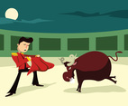 Bull Fighter Vector Illustration