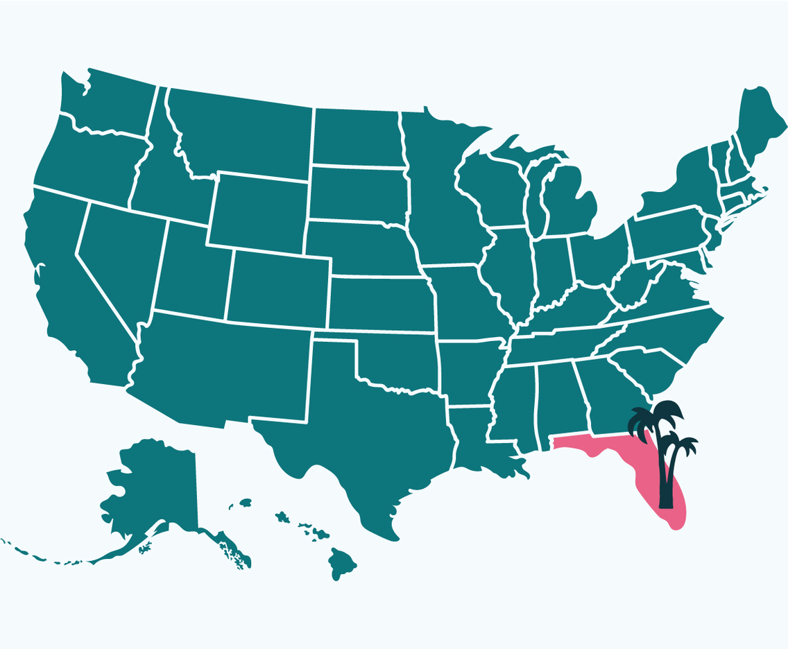 USA Florida States Map Vector