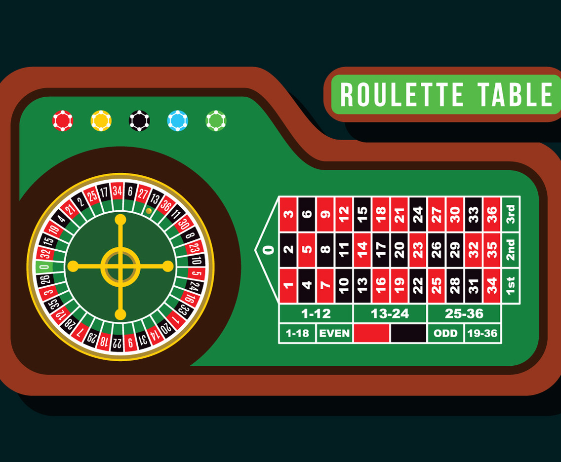 Roulette Table Flat vector