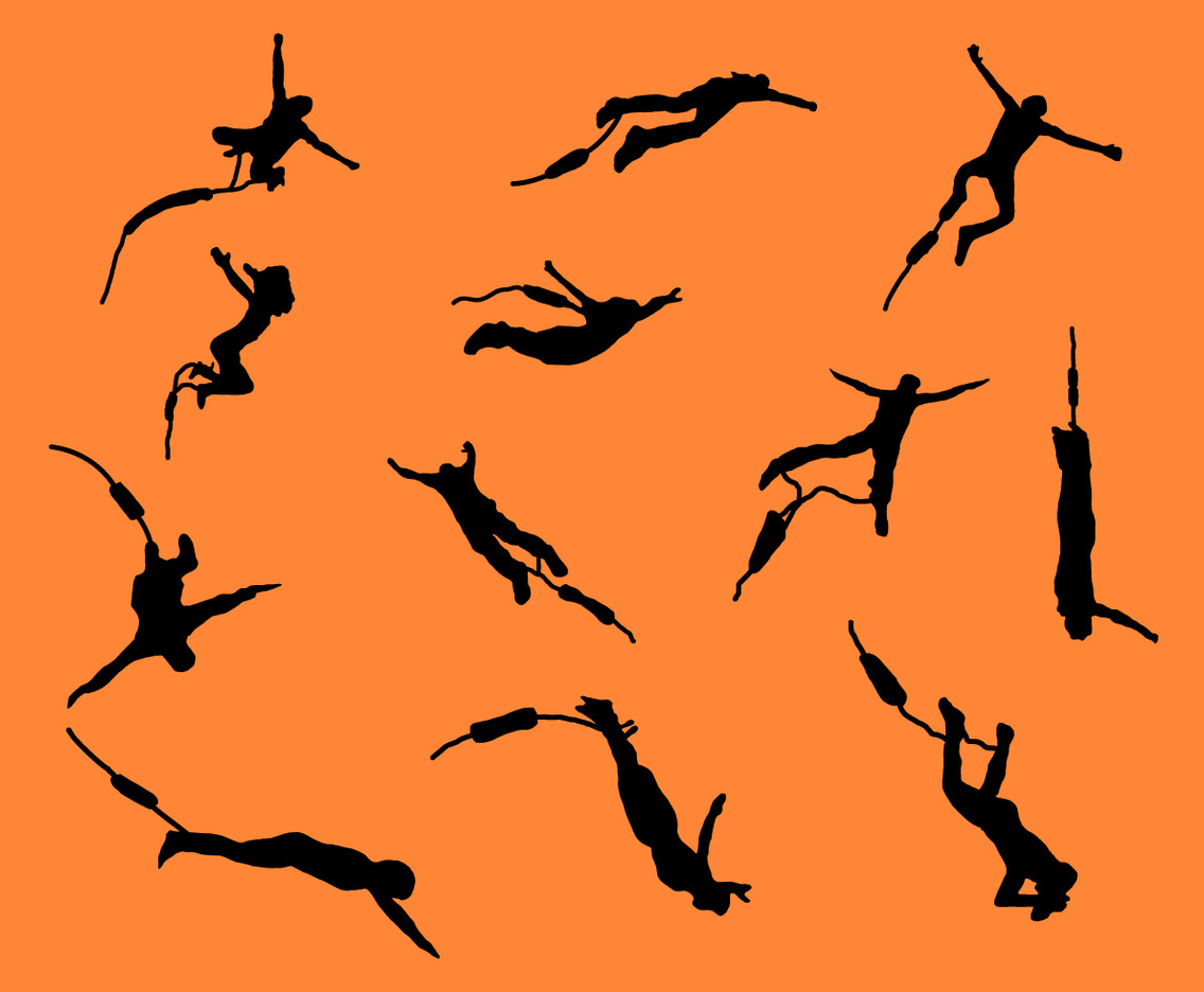 Bungee Jumping Icons Vector